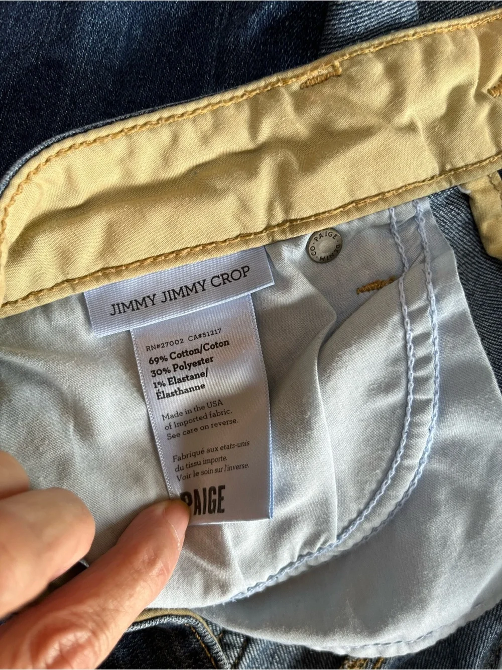 Paige Jimmy Jimmy Crop Denim Jorts Medium Wash Size 26